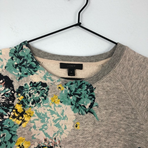 J Crew • Grey Floral Print Crewneck Sweatshirt - Picture 6 of 8